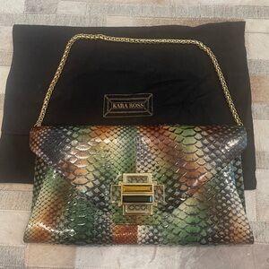 Kara Ross Electra Python Clutch